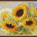 Svarog Stamped Cross Stitch Kits Beginners Full Range of Embroidery Patterns Starter Kits for Adult or Kids DIY Cross Stitches Needlepoint Kits 14CT-Sunflower 18.9x14.96 inch
