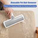 Roller Pet Hair Remover Reusable Lint Roller for Dog & Cat Hair on Furniture, Couch, Carpet, Rugs, Bedding & Car Portable, Eco-Friendly (White Gray)