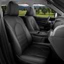Car Seat Covers Customized for Toyota Grand Highlander 2024 2025 2026 8 Seater, Full Set Faux Leather Replacement Accessories - Second Row 40/60 Split Bench - Black