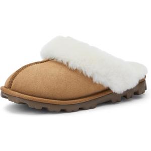 WaySoft Women's Genuine Australian Sheepskin Slippers, 100% Shearling, 8mm Memory-Foam, Hard Bottom Slipper (7)