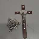 Calculs Metal & Wood Crucifix Table Cross - Catholic Table Cross With Stand For Prayers Home Decor 8"