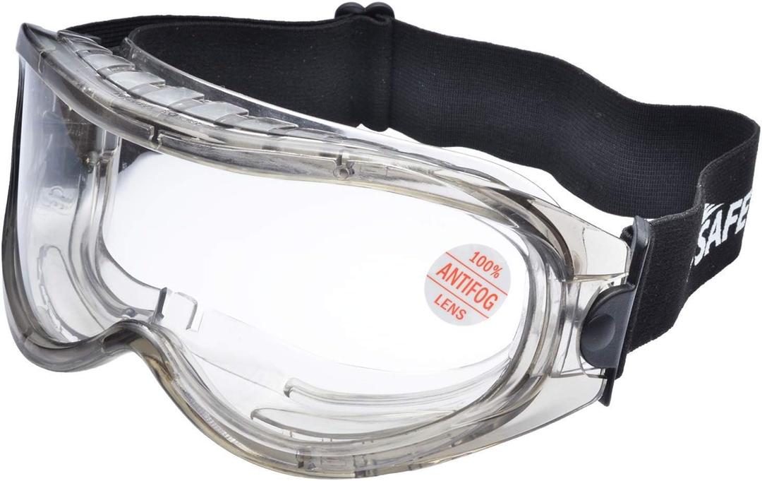 SAFEYEAR ANSI Z87 & EN 166 Anti Fog Safety Goggles Over Glasses for Men Women Anti-Scratch Work Goggles Eye Protection (Grey)