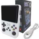 New Upgraded R36S Retro Handheld Video Game Console Linux System 3.5 Inch IPS Screen Portable Pocket Video Player 128GB Games, 21 Emulator (White )