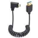 Duttek 8K Micro HDMI to HDMI Coiled Cable 8K@60Hz, 48Gbps, Right Angle HDMI to Micro HDMI 2.1 Cable for Camera, GoPro Hero, Raspberry Pi 5 4 1FT-3FT