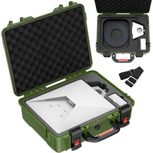 Starlink Mini Case, IP67 Waterproof Green Starlink Mini Hard Case with Portable Strap, Precision Cut Foam for Starlink Accessories, Starlink Bag for Travel Outdoor Camping Hiking