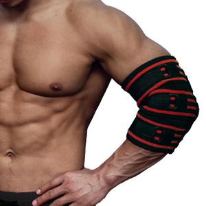 MANUEKLEAR Elbow Sleeves for Weightlifting, Elbow Compression Sleeves for Men, Adjustable Elbow Wraps for Weightlifting, Supportive Elbow Straps Brace for Lifting Weight Bodybuilding Powerlifting (M(9.4-11inches))