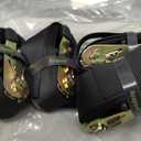 Endless Ratchet Tie Down Straps Heavy Duty Cargo Tie Downs, Sturdy Nylon Black Strap Down Ratcheting Securing Straps, Track Spring Fittings, Tie-Down Motorcycles, Trailer Loads, Kayak (2"x10'-4pcs black)