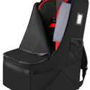 YOREPEK Padded Car Seat Travel Bag for Airplane, Gate Check Carseat Backpack for Air Travel, Baby Travel Essentials for Flying, Car Seat Stroage Cover Bag (All Black)