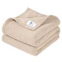 Lulumoon Muslin Quilt Blanket, Crib Blanket for Baby and Toddler, 47x47 Inches(Ivory)