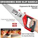 HAUTMEC 14" Hand Saw for Wood Cutting & Woodworking, 11 TPI Small Crosscut Handsaw with Triple-Ground Teeth, Fine Cut Saws for PVC, Plastic & Trees-HT0024