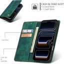 QLTYPRI for iPhone 17 Pro Max Case Wallet with Card Holder, Vintage PU Leather Kickstand Magnetic Closure Shockproof Folio Book Cover Case for iPhone 17 Pro Max - Retro Green