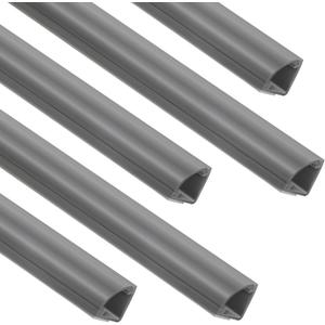 85in Corner Cable Concealer - One-Cord Corner Duct, Paintable Cord Cover, Cable Management Channel for Wall & Floor - 5 x 17in, Grey