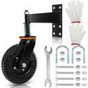 Goaste 8 Inch Heavy Duty Gate Wheel, 600 Lbs Metal Gate Caster with Suspension, Spring Loaded Fence Caster Support, 360 Degree Sliding Wheels with Screws & Wrenches for Metal Tube Gate, Wooden Gate