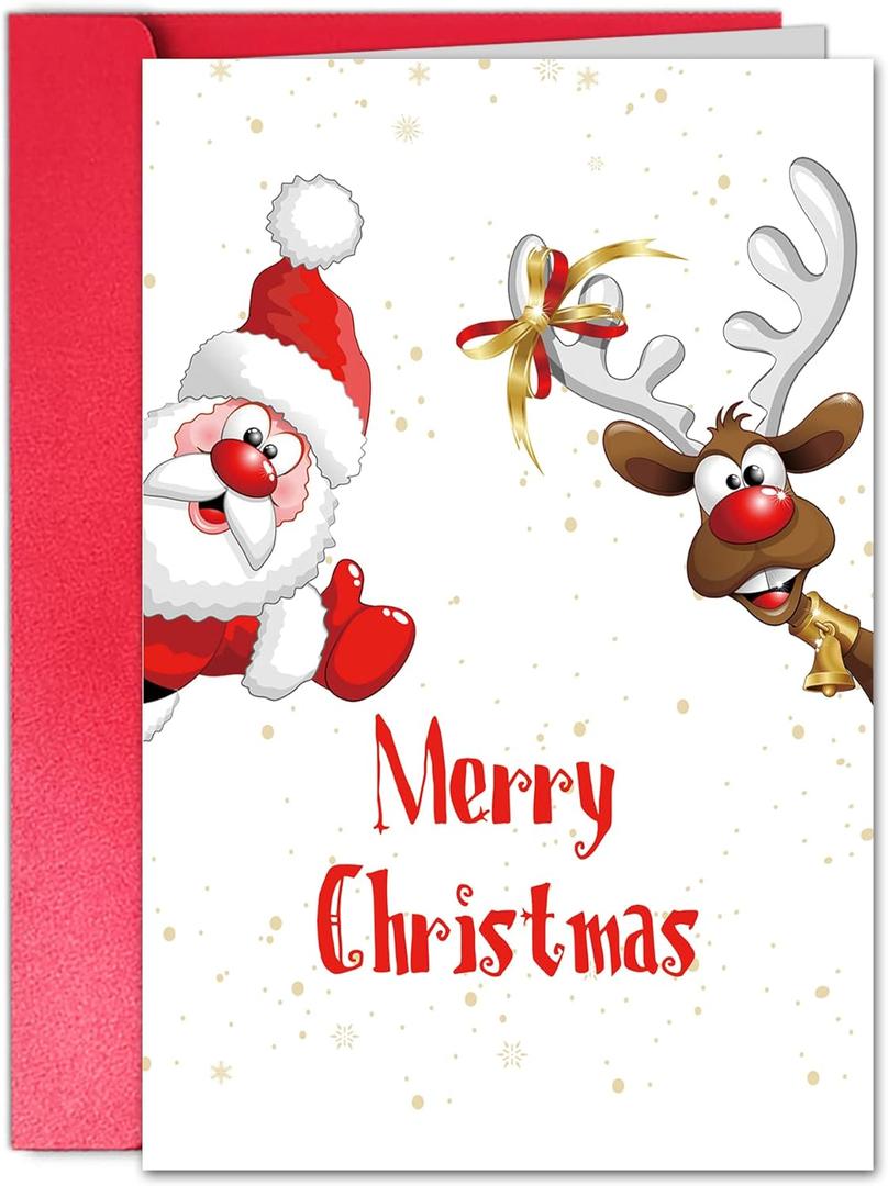 3 x TQDaiker Funny Christmas Card for Kids,Merry Chritmas Card for Boyfriend, Santa Claus Gift