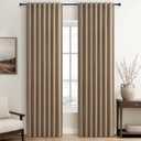 100% Blackout Curtains 84 Inch Length 2 Panels Set Farmhouse Style for Bedroom Windows/Living Room Thermal Insulated Neutral Boho Drapes Linen Blend Chocolate RustBrown 7ft Long Hook Belt Pleated