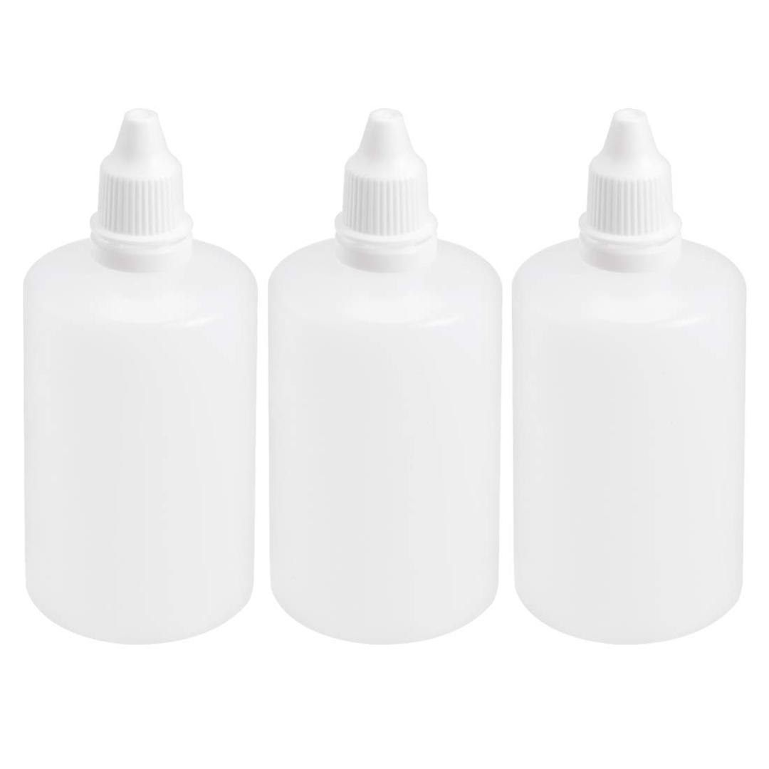 uxcell Plastic Dropper Bottle, 100ml/3.4oz Small Mouth Drop Bottles Empty Squeezable Liquid Dropper Bottle 3pcs