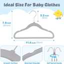 HOUSE DAY 11.4 Inch Baby Hangers 50 Pack - Plastic Kids Hangers Space Saving Thin Profile, Children Closet Organizers with Rotatable Hook of 360°, Heavy Duty for Toddler Clothes Nursery - Gray