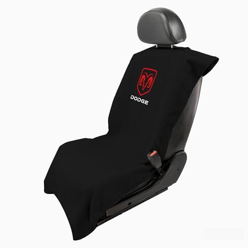 Seat Armour Seat Protector Towel for Dodge - Soft Machine Washable Car Seat Cover Towel - Easy to Install, Multipurpose Car Seat Towel - Black