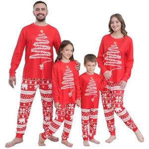 Family Matching Christmas Pajamas Set, Cute Elk Sleepwear for Boys Girls Dad Mum, Size 2XL Men