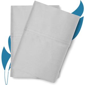 Ashton Sheets Luxury Egyptian Cotton Standard/Queen Pillow Cases Set of 2-800 Thread Count Standard/Queen Pillowcases, Sateen Weave Cooling Pillowcase for Standard/Queen Pillows - Silver Grey