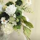 Ling's moment Artificial Flowers, 25Pcs 3" Roses in Emerald Green Shades, Realistic DIY Foam Floral Fill for Wedding Bouquets/Centerpieces, Outdoor Party Backdrops, Room/Table, Garden/Pot Decorations