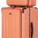 Top Opening Luggage, 16Inch & 25 Inch Airline Approved ABS+PC Hard Shell Suitcases with Silent Wheels, TSA Lock,Front Pocket and Wet-dry Separated Six-piece Set(AD Orange)