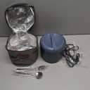 Vingud Electric Lunch Box for Adults, 1.2L/41oz, 100W Fast Heated Lunch Box, 12V/24V/110V Portable Food Heater for Car/Office Work with 304 Stainless Steel Container, Blue Gray