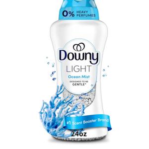 Downy Light Laundry Scent Booster Beads, Ocean Mist Scent, 24 OZ, In-Wash Fabric Beads Designed To Be Gentle With A Light Boost Of Scent, No Heavy Perfumes