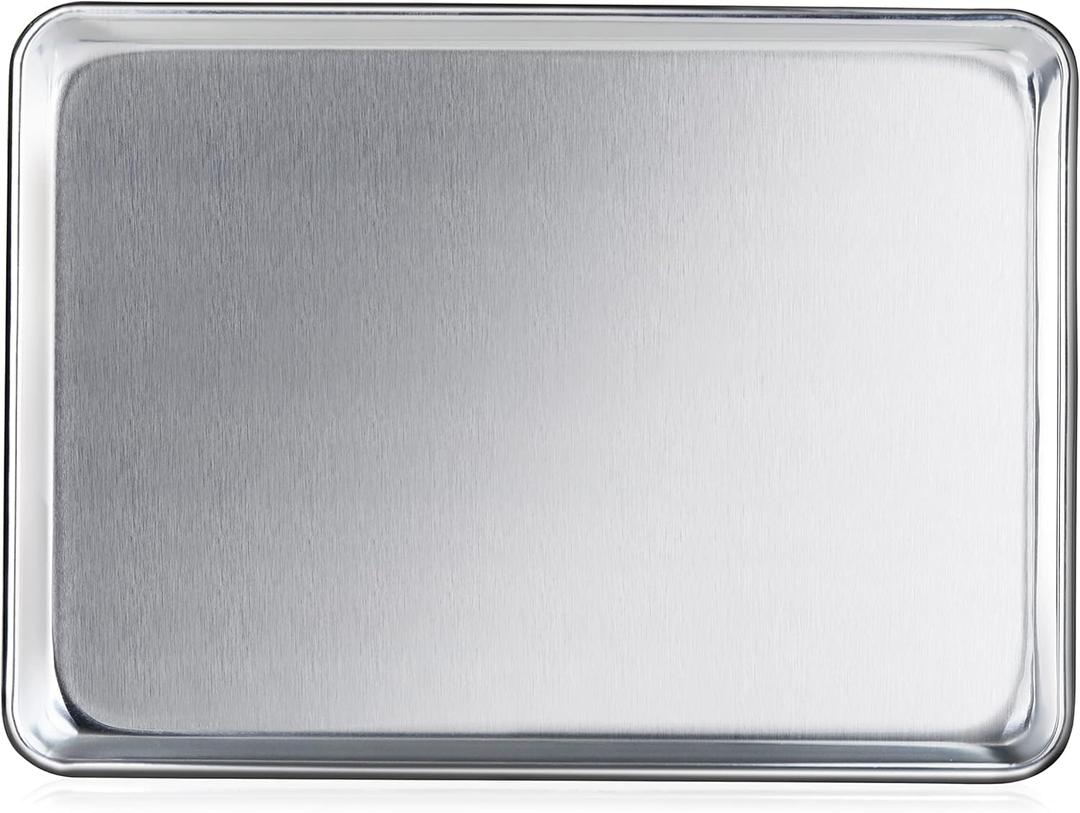New Star Foodservice Commercial-Grade 18-Gauge Aluminum Sheet Pan/Bun Pan (13 L x18 W x1 H (Half Size) Measure Oven)