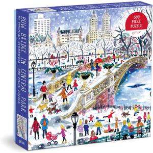 Galison 500 Piece Michael Storrings Bow Bridge in Central Park Jigsaw Puzzle for Adults and Families, New York City Puzzle with Central Park Scenery