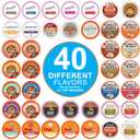 Flavored Coffee Pods Variety Pack for Keurig K Cups Brewers, Assorted Flavored Coffee Sampler, 40 Count, BB Date 03/31/2027