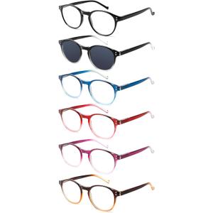 NORPERWIS 5 Pairs Reading Glasses Spring Hinge Blue Light Blocking Readers Glasses for Men and Women (Mix Color-1, 2.50)
