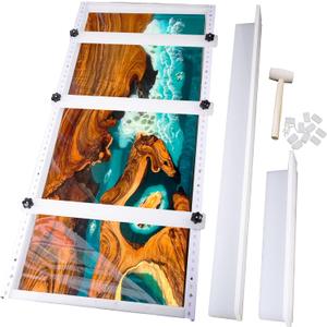 Kalinta Epoxy Mold with Divider Adjustable- 47x19.5x3in No-Seal Resin Plastic Mold Integrated Clamping System - Perfect for Beginners & Experienced Artists - Ideal for Creative Resin Art Projects