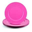 FoldTier 6 Pcs 13" Beaded Charger Plates Plastic Round Charger Bulk for Tabletop Decorations Wedding Birthday Tableware Hot Pink Party Supplies Formal Setting Centerpiece Baby Shower Catering Event