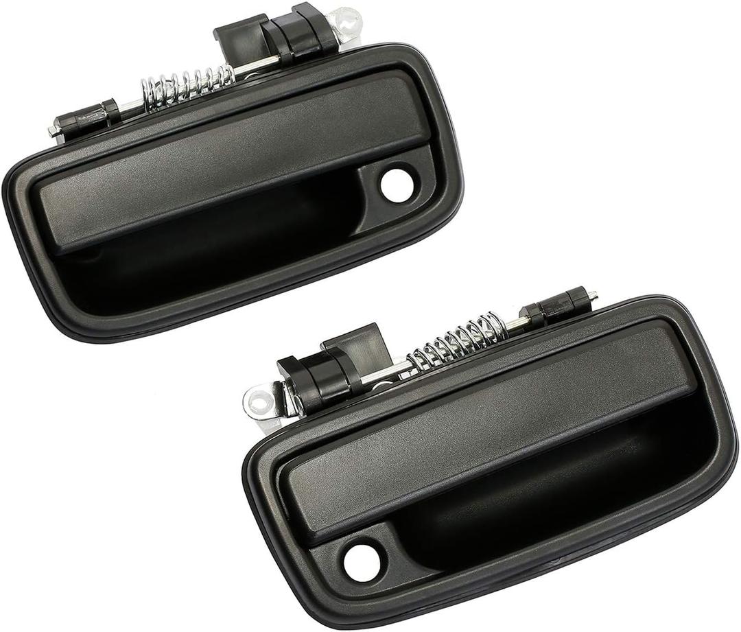 2 x Exterior Front Driver Door Handle and Passenger Door Handle with Keyhole Replacement Set Compatible with 1999 2000 2001 2002 2003 2004 Toyota Tacoma Replaces 69220-35020, 69210-35020, Textured Black