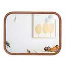 LVMU Elegant Wall Mirror Framed Farmhouse 18X24/20X30 Inch Mirrors Rounded Rectangle Woodgrain Natural Walnut/Oak Rustic Framed Vanity Mirror Bathroom Horizontally or Vertically (Walnut, 24"L x 18"W)