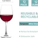 12 oz Fully Tempered Wine Glasses Set of 12, Classic Design, Durable and Scratch-resistant