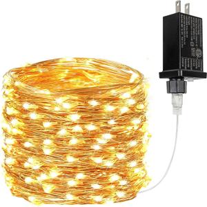 33Ft 100LED Fairy Lights Plug in, Waterproof String Lights Outdoor & Indoor 8 Modes with Timer, Christmas Light Bedroom Decor, Twinkle Light for Girl's Room Garden Christmas Decorations (Warm White)