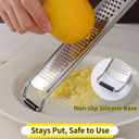 2 x Elephant-Shaped Handle Cheese Grater & Lemon Zester, Stainless Steel Cheese Shredder with Fine/Coarse Sharp Blades, Protective Cover, Kitchen Gadgets for Parmesan, Ginger, Garlic, Chocolate & Veggies