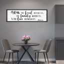 Bless the Food Before Us Wall Decor: Farmhouse Rustic Kitchen Signs Wall Decor Framed Hanging Wall Plaques 12" x 40",Inspirational Quotes The Family Beside Us Signs