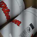 WILSON Sporting Goods Ball Bucket with Lid, White, 2 Pack
