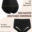 Anyball Women's Cotton Underwear High Waisted Briefs Full Coverage Soft Breathable Panties 5 Pack