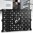 Gisafai 18'' High RV Screen Door Protector for Dogs, Adjustable Aluminum Guard Grille Fits 22"31.5" Wide Camper Entry Door, Dog Paw and Bone Cutouts, Pet Safety Barrier for RV Trailer Motorhome