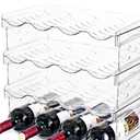 Stackable Wine Rack,Wine Bottle Holder for Inside Cabinet,for Pantry,Refrigerator,Countertop Organization-4 Tiers for 16 Bottles