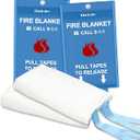 Black pro Fire Blanket, Fire Retardant Blanket, Emergency Fire Blanket for Kitchen, Home, School, Fireplace, Grill, Car, Office and Warehouse. CE Certified, 2 Pack