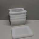 Citylife 4 Packs Small Storage Bins with Lids 3.2 QT Plastic Storage Containers for Organizing Stackable Clear Storage Boxes