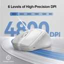 TECKNET Wireless Mouse (2.4G & BT5.0/3.0) Silent 4800 DPI Computer USB A & Bluetooth Mouse 6 Buttons, Wide Compatibility - White