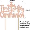 8 x First Holy Communion Cake Topper, The Double Sides Glitter decoration for Children's Cross Baptism,Christening, Baby Shower theme party Supplies