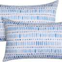 Pack of 2 12x20 Outdoor Pillows, Waterproof Throw Pillows with Inserts, Decorative Lumbar Pillows for Patio, Garden, Couch, Furniture, Sofa, Bed, Living Room(Pebble Blue)