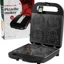 Pizzelle Maker Machine, 4 * 4" Mini Non-stick Electric Pizzelle Cookie Baker for Holiday, Party, Treat